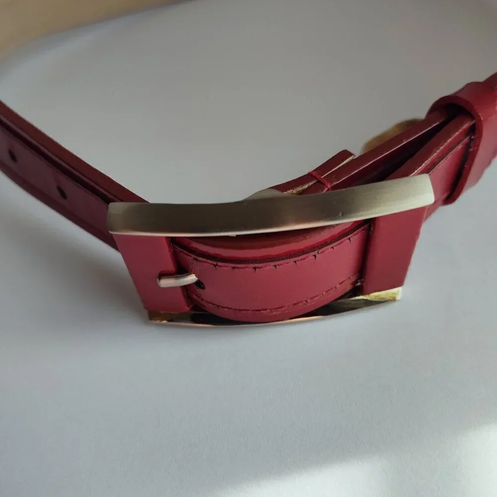 Ladies SZ S Red Faux Leather/Patent Leather Belt